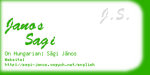 janos sagi business card